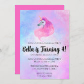 Magical Unicorn Birthday Invitation 招待状 (正面/裏面)