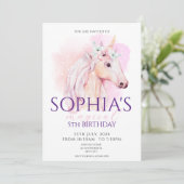 Magical Unicorn Birthday Invitation Rainbow 招待状 (スタンド正面)