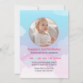 “Magical Unicorn Birthday Invitation with Rainbow  招待状 (裏面)