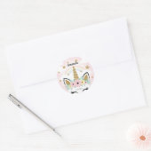 Magical Unicorn Birthday Party Favor Stickers ラウンドシール (封筒)