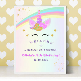 Magical Unicorn Birthday Party for Girl ポスター