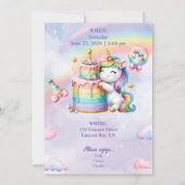Magical Unicorn Birthday Party Invitation 招待状 (裏面)