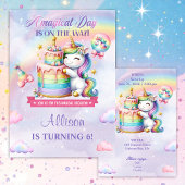 Magical Unicorn Birthday Party Invitation 招待状