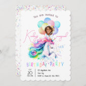 Magical Unicorn Birthday Party Invitation 招待状 (正面/裏面)
