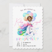 Magical Unicorn Birthday Party Invitation 招待状 (正面)