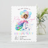 Magical Unicorn Birthday Party Invitation 招待状 (スタンド正面)