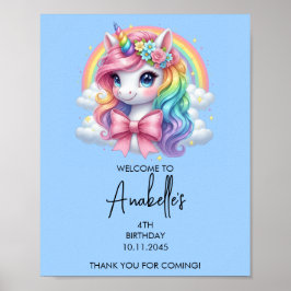 Magical Unicorn Birthday Poster | Welcome Sign ポスター