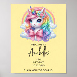Magical Unicorn Birthday Poster | Welcome Sign ポスター