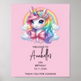 Magical Unicorn Birthday Poster | Welcome Sign ポスター