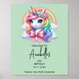 Magical Unicorn Birthday Poster | Welcome Sign ポスター