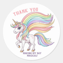 Magical Unicorn Birthday Sticker | Thank You Tags ラウンドシール