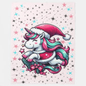 Magical Unicorn Christmas Blanket フリースブランケット (正面)