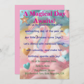 Magical Unicorn Dream Birthday Invitation  招待状 (正面/裏面)