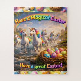 Magical unicorn Easter jigsaw puzzle rainbow fan t ジグソーパズル