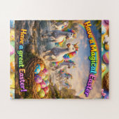Magical unicorn Easter jigsaw puzzle rainbow fan t ジグソーパズル (横)