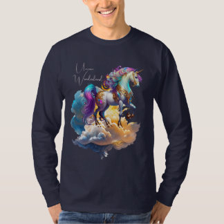 Magical Unicorn Fantasy clouds romance birthday  Tシャツ