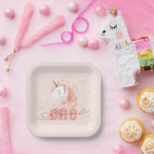 Magical Unicorn First Birthday ペーパープレート (パーティー)