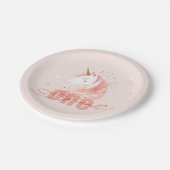 Magical Unicorn First Birthday ペーパープレート (アングル)