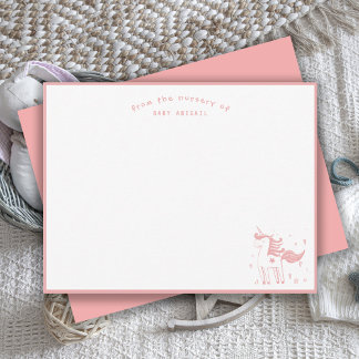 Magical Unicorn from the Nursery of Baby Girl ノートカード