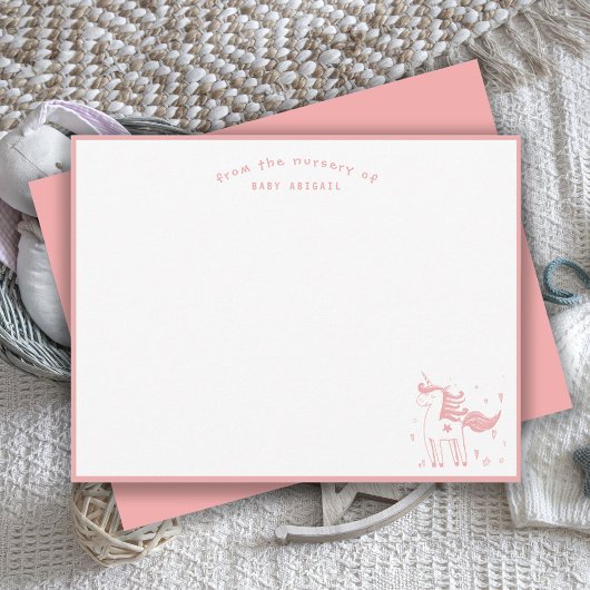 Magical Unicorn from the Nursery of Baby Girl ノートカード