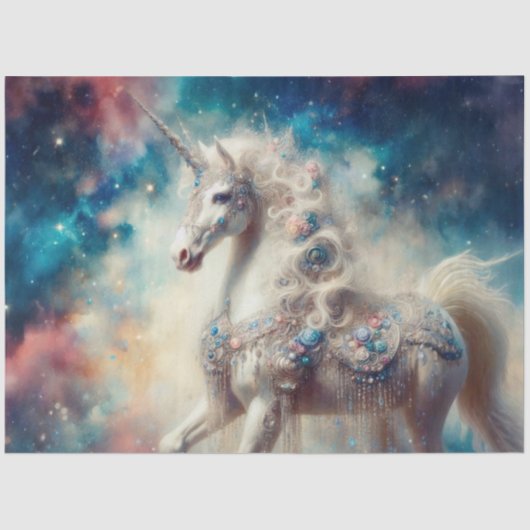 Magical Unicorn Galaxy Fantasy Art Decoupage  薄葉紙 (正面)