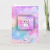 Magical Unicorn Girl Birthday Invitation カード (裏面)