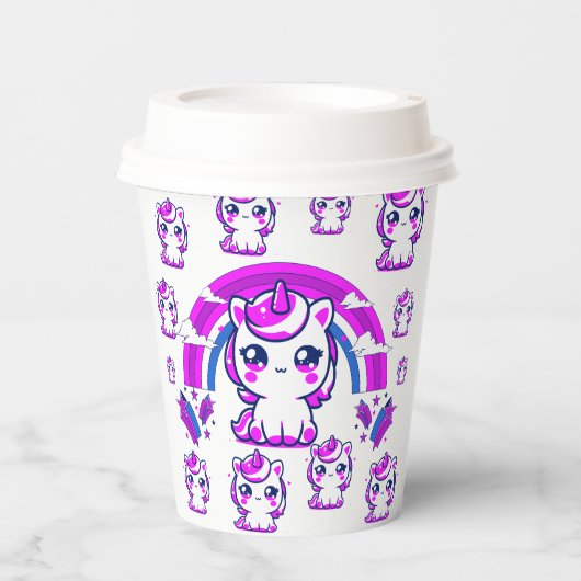 Magical Unicorn Girls Birthday Party Cups 紙コップ (正面)