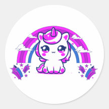 Magical Unicorn Girls BirthdayParty Favor Stickers