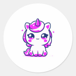 Magical Unicorn Girls BirthdayParty Favor Stickers ラウンドシール