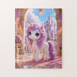 Magical Unicorn in a Fairytale Castle Jigsaw Puzzl ジグソーパズル