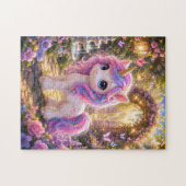 Magical Unicorn in an Enchanted Garden Jigsaw Puzz ジグソーパズル (横)