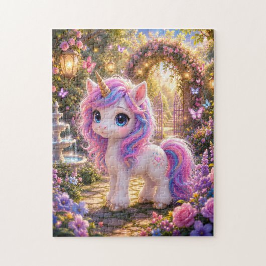 Magical Unicorn in an Enchanted Garden Jigsaw Puzz ジグソーパズル (縦)