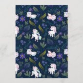 Magical Unicorn Night Forest Seamless Pattern 招待状 (正面)
