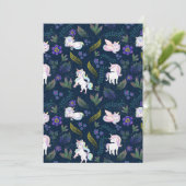 Magical Unicorn Night Forest Seamless Pattern 招待状 (スタンド正面)