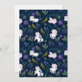 Magical Unicorn Night Forest Seamless Pattern 招待状 (正面/裏面)