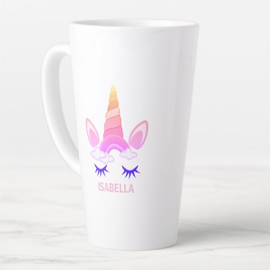 Magical Unicorn Personalized Name カフェラテマグ (左アングル)
