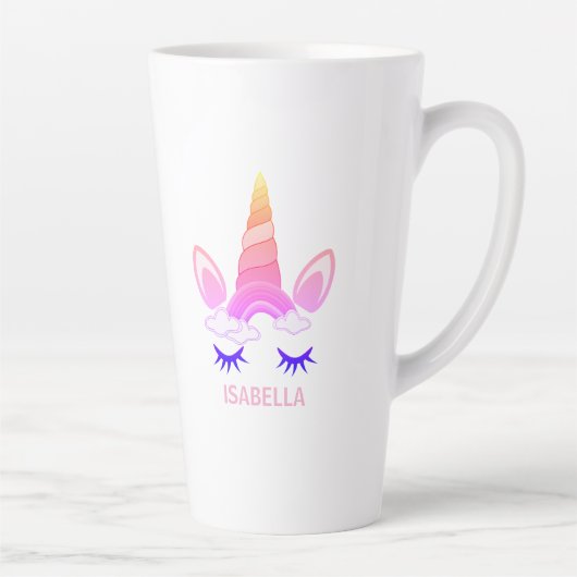 Magical Unicorn Personalized Name カフェラテマグ (右)