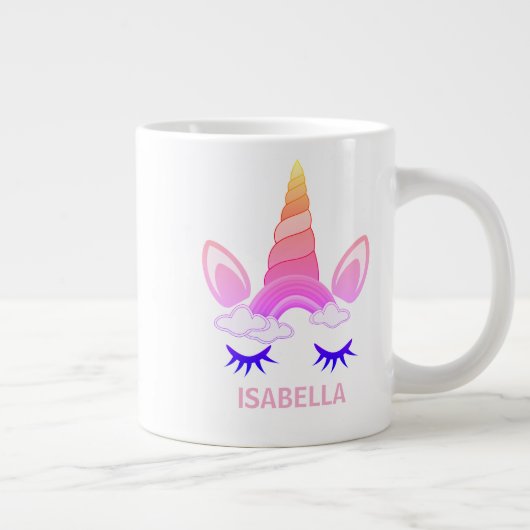 Magical Unicorn Personalized Name ジャンボコーヒーマグカップ (右)