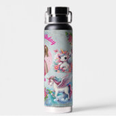 Magical Unicorn Photo Birthday Water Bottle Gift ウォーターボトル (背面)