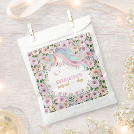 Magical Unicorn Pink Flower birthday フェイバーバッグ