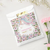 Magical Unicorn Pink Flower birthday フェイバーバッグ (封をした状態)