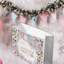 Magical Unicorn Pink Flower birthday