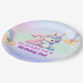 Magical Unicorn Rainbow 2nd Birthday Party  ペーパープレート (アングル)