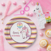 Magical Unicorn & Rainbow Girl 1st Birthday party  ペーパープレート (パーティー)