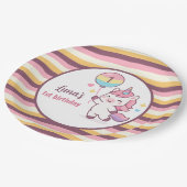 Magical Unicorn & Rainbow Girl 1st Birthday party  ペーパープレート (アングル)