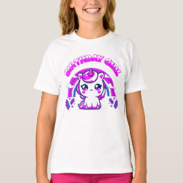 Magical Unicorn Rainbow Girls Birthday T-Shirt Tシャツ