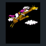 Magical Unicorn Riding Giraffe Funny Animals ポスター<br><div class="desc">Magical Unicorn Riding Giraffe Funny Animals design for animal lovers.</div>