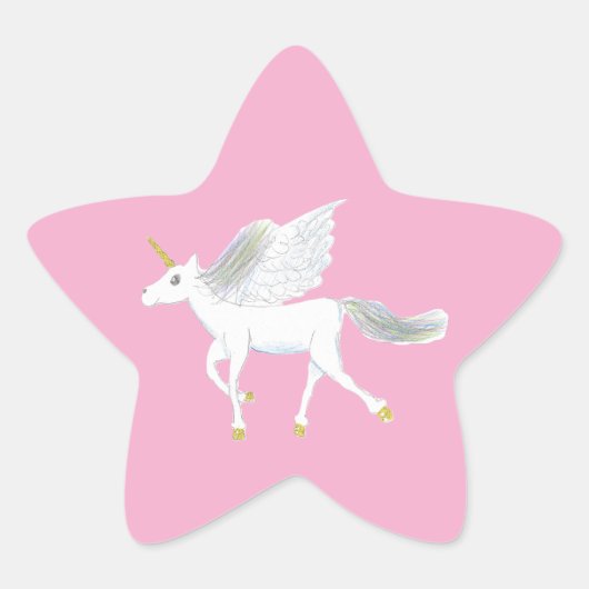 Magical Unicorn Star Sticker 星シール (正面)