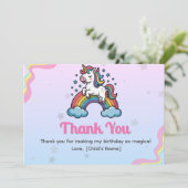 Magical Unicorn Thank You Card サンキューカード (スタンド正面)