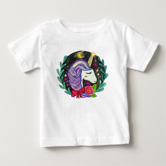 Magical Unicorn Vibes  ベビーTシャツ (正面)